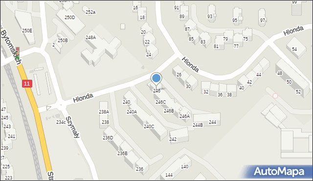 Bytom, Strzelców Bytomskich, 246, mapa Bytomia