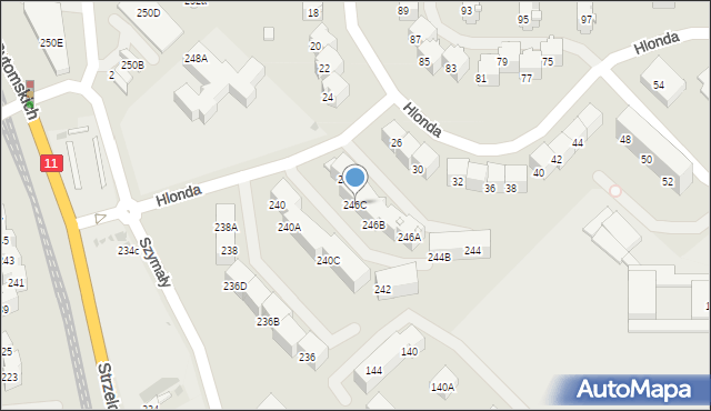 Bytom, Strzelców Bytomskich, 246C, mapa Bytomia