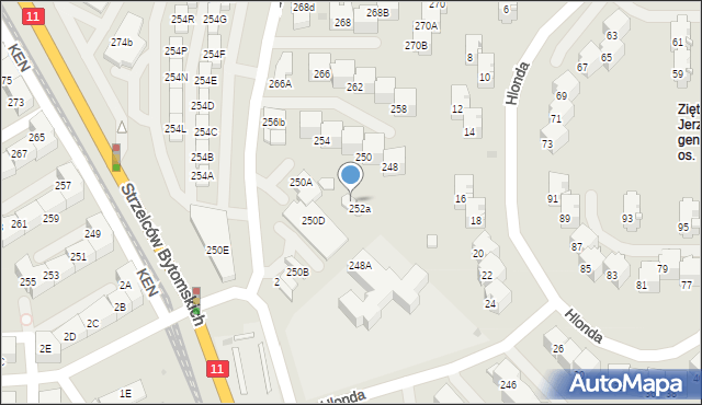 Bytom, Strzelców Bytomskich, 252b, mapa Bytomia