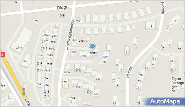 Bytom, Strzelców Bytomskich, 268B, mapa Bytomia