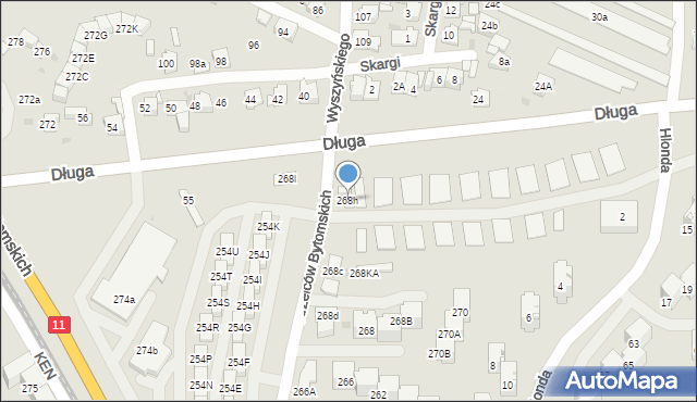 Bytom, Strzelców Bytomskich, 268h, mapa Bytomia