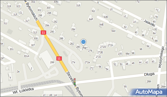 Bytom, Strzelców Bytomskich, 278, mapa Bytomia