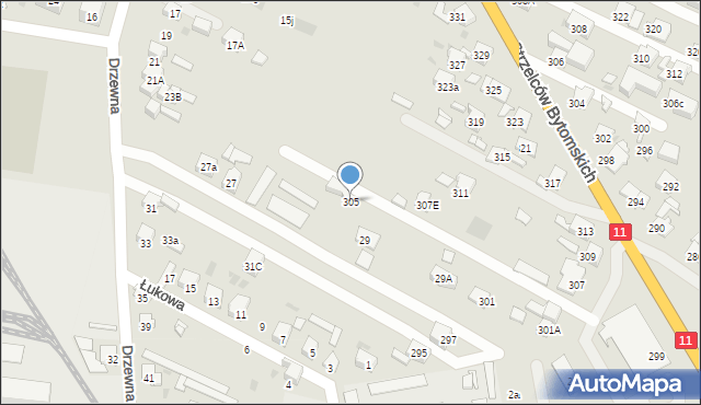 Bytom, Strzelców Bytomskich, 305, mapa Bytomia