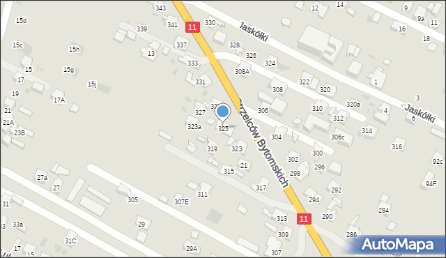 Bytom, Strzelców Bytomskich, 325, mapa Bytomia