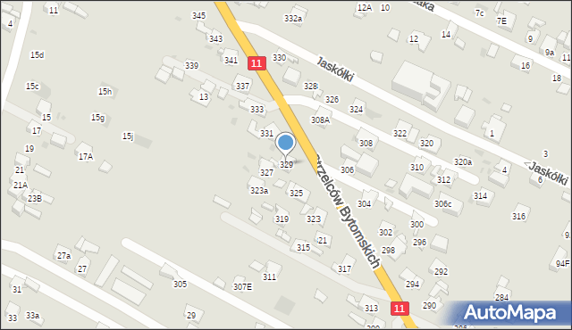 Bytom, Strzelców Bytomskich, 329, mapa Bytomia
