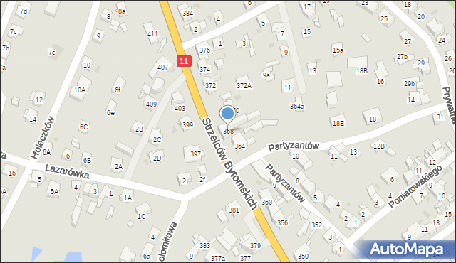 Bytom, Strzelców Bytomskich, 368, mapa Bytomia