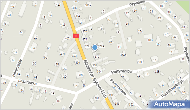 Bytom, Strzelców Bytomskich, 370A, mapa Bytomia