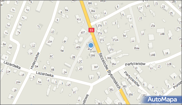 Bytom, Strzelców Bytomskich, 401, mapa Bytomia