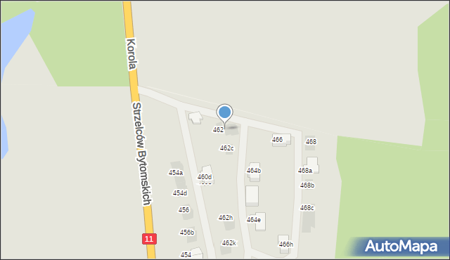 Bytom, Strzelców Bytomskich, 462a, mapa Bytomia