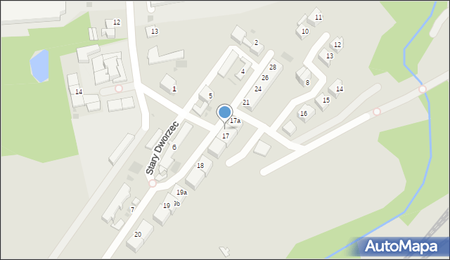 Bytów, Stary Dworzec, 17b, mapa Bytów