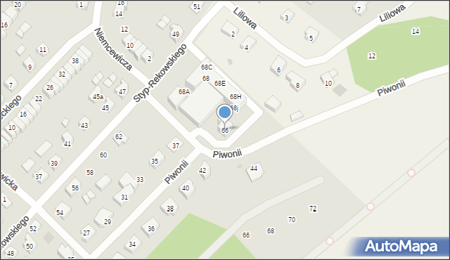 Bytów, Styp-Rekowskiego Jana, 66, mapa Bytów