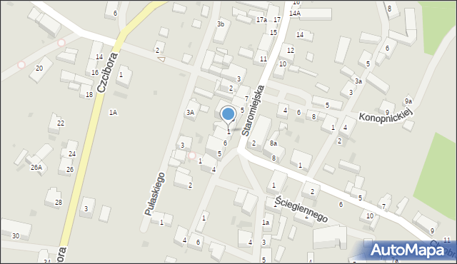 Cedynia, Staromiejska, 1, mapa Cedynia