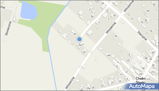 Chełm Śląski, Stacyjna, 7a, mapa Chełm Śląski