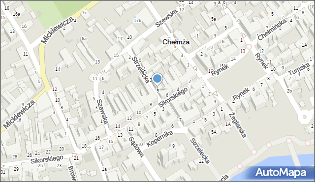Chełmża, Strzelecka, 5, mapa Chełmża
