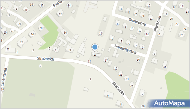 Chodel, Strażacka, 13, mapa Chodel