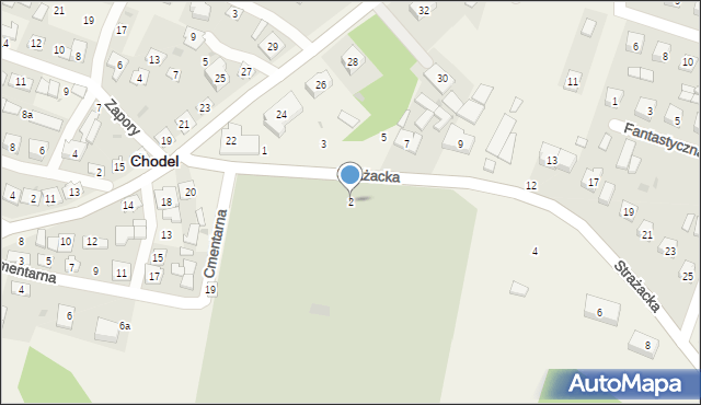 Chodel, Strażacka, 2, mapa Chodel