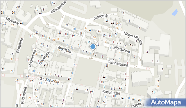 Chojnice, Stary Rynek, 3, mapa Chojnic
