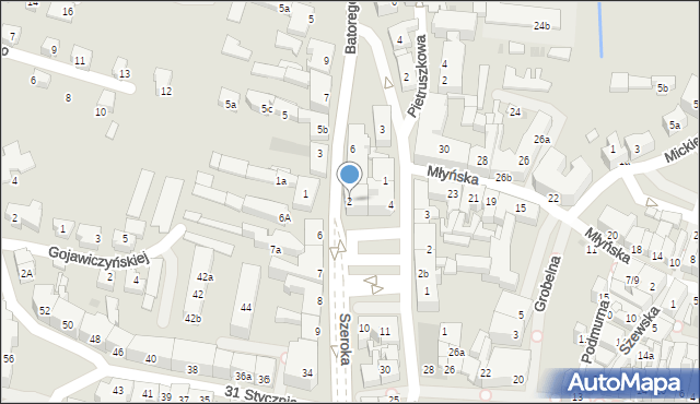 Chojnice, Stefana Batorego, 2, mapa Chojnic