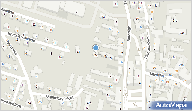 Chojnice, Stefana Batorego, 5a, mapa Chojnic