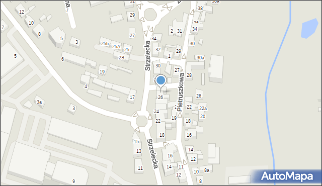 Chojnice, Strzelecka, 26a, mapa Chojnic