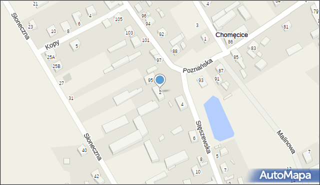 Chomęcice, Stęszewska, 2, mapa Chomęcice