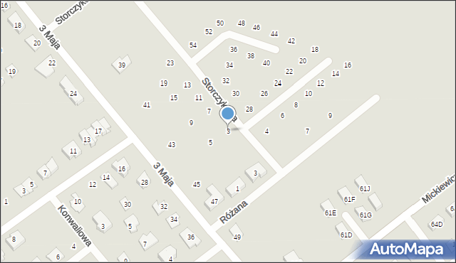 Choroszcz, Storczykowa, 3, mapa Choroszcz