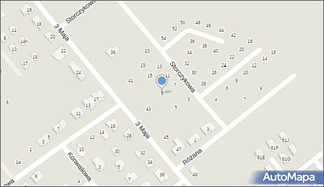 Choroszcz, Storczykowa, 9, mapa Choroszcz