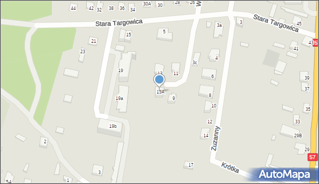 Chorzele, Stara Targowica, 13A, mapa Chorzele