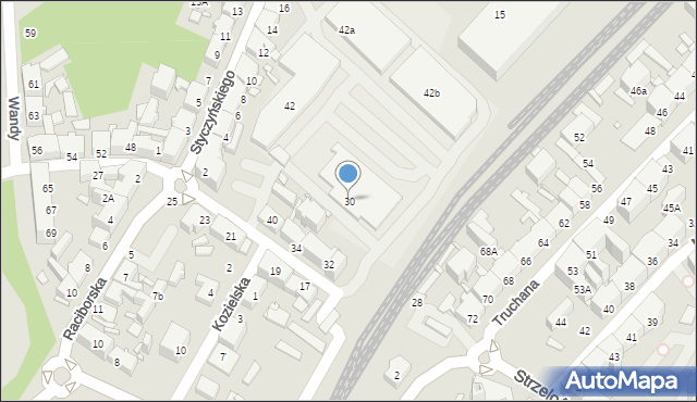 Chorzów, Strzelców Bytomskich, 30, mapa Chorzów