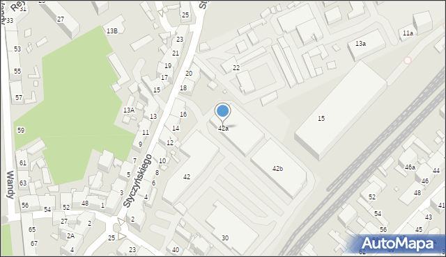 Chorzów, Strzelców Bytomskich, 42a, mapa Chorzów