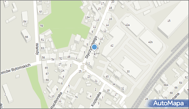 Chorzów, Styczyńskiego Wincentego, dr., 4, mapa Chorzów