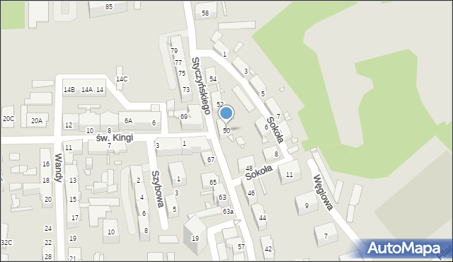 Chorzów, Styczyńskiego Wincentego, dr., 50, mapa Chorzów