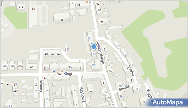 Chorzów, Styczyńskiego Wincentego, dr., 73, mapa Chorzów