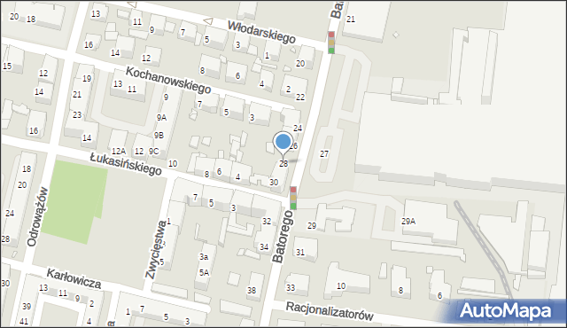 Chorzów, Stefana Batorego, 28, mapa Chorzów