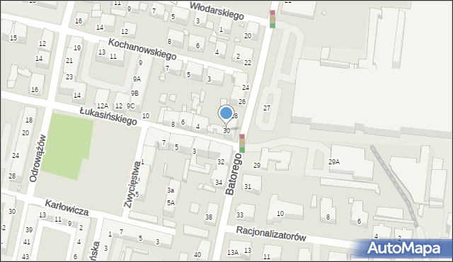 Chorzów, Stefana Batorego, 30, mapa Chorzów