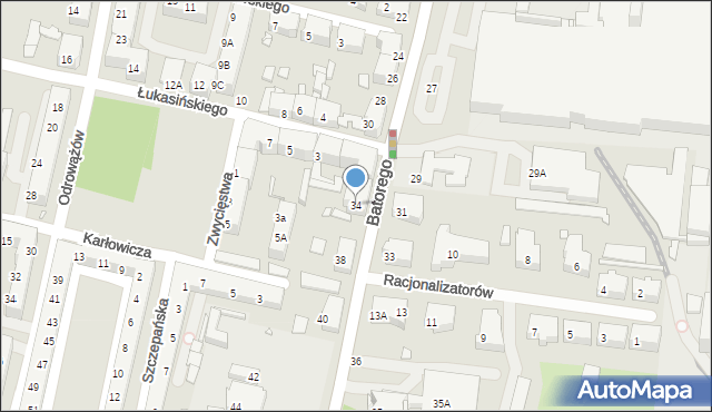 Chorzów, Stefana Batorego, 34, mapa Chorzów