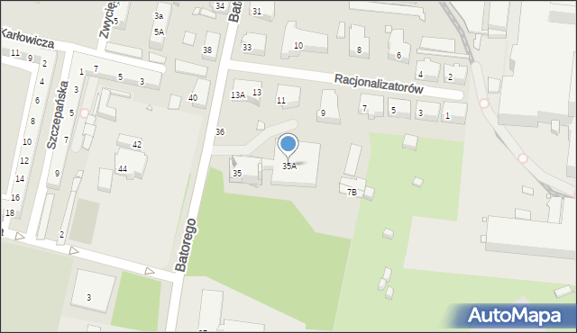 Chorzów, Stefana Batorego, 35A, mapa Chorzów