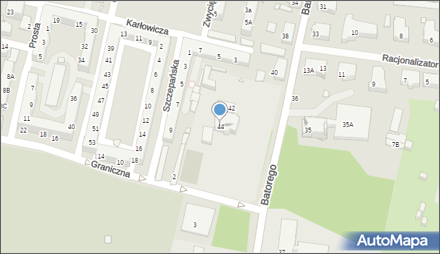 Chorzów, Stefana Batorego, 44, mapa Chorzów