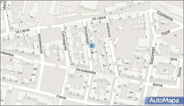 Chorzów, Strzybnego Augustyna, ks., 5B, mapa Chorzów