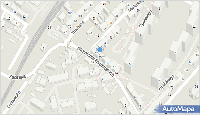 Chorzów, Strzelców Bytomskich, 20, mapa Chorzów