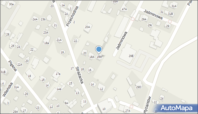 Chotomów, Strażacka, 16A, mapa Chotomów