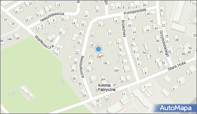Chrzanów, Stara Huta, 20a, mapa Chrzanów