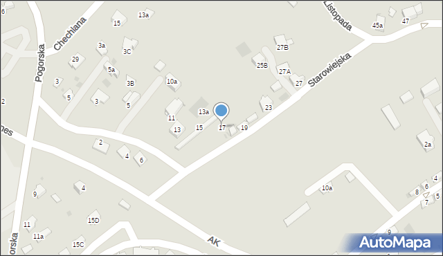 Chrzanów, Starowiejska, 17, mapa Chrzanów