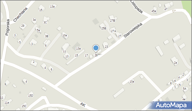 Chrzanów, Starowiejska, 19, mapa Chrzanów
