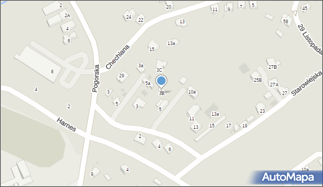 Chrzanów, Starowiejska, 3B, mapa Chrzanów