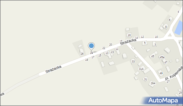 Chwostek, Strażacka, 24, mapa Chwostek