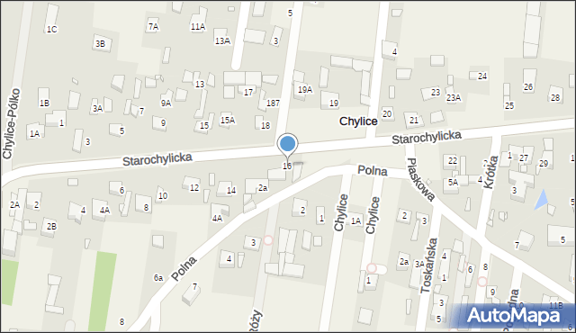 Chylice, Starochylicka, 16, mapa Chylice
