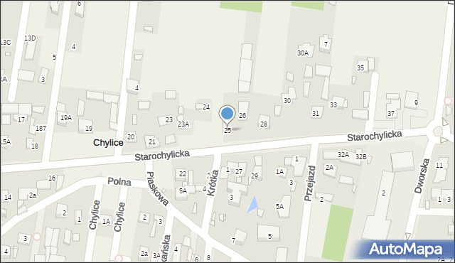 Chylice, Starochylicka, 25, mapa Chylice