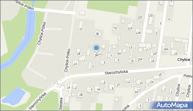 Chylice, Starochylicka, 3A, mapa Chylice
