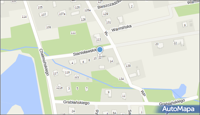 Chylice, Stanisławskiego, 12, mapa Chylice